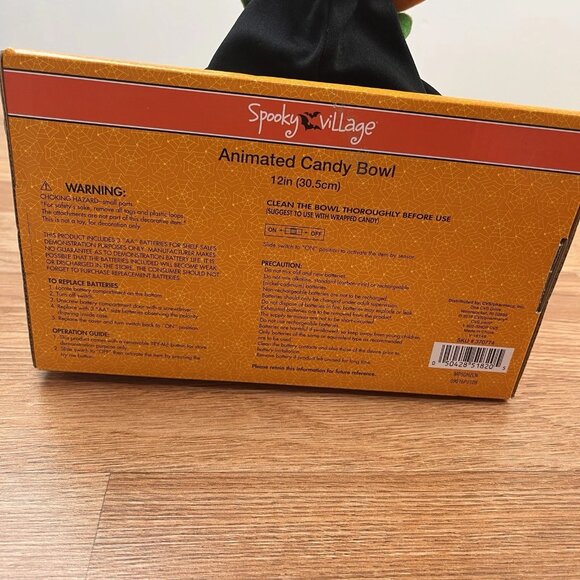 Spooky Village Animated Candy Bowl Halloween Pumpkin Man 12" Dish NEW - Picture 5 of 9